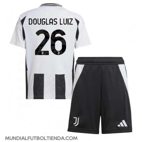 Camiseta Juventus Douglas Luiz #26 Primera Equipación Replica 2024-25 para niños mangas cortas (+ Pantalones cortos)